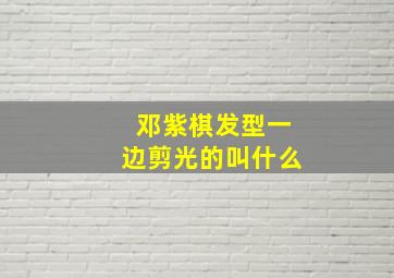 邓紫棋发型一边剪光的叫什么