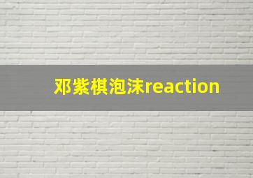 邓紫棋泡沫reaction