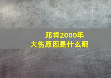 邓肯2000年大伤原因是什么呢