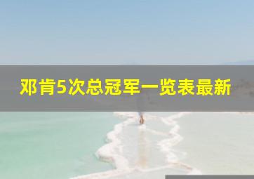 邓肯5次总冠军一览表最新