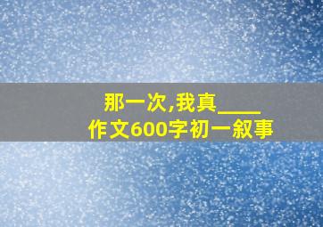 那一次,我真____作文600字初一叙事