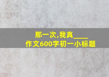 那一次,我真____作文600字初一小标题