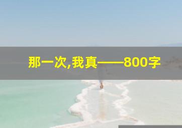 那一次,我真――800字