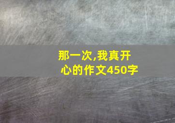 那一次,我真开心的作文450字