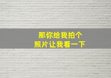 那你给我拍个照片让我看一下