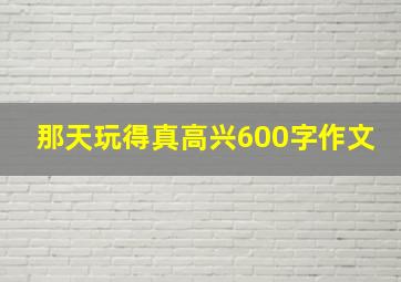 那天玩得真高兴600字作文