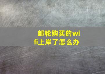 邮轮购买的wifi上岸了怎么办