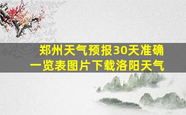 郑州天气预报30天准确一览表图片下载洛阳天气