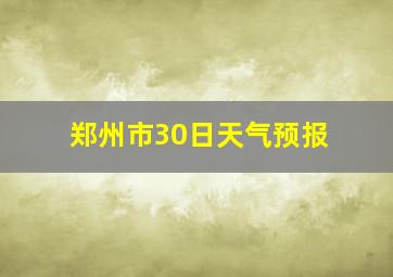 郑州市30日天气预报