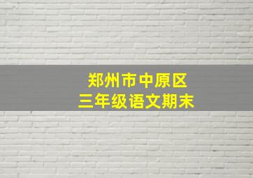 郑州市中原区三年级语文期末