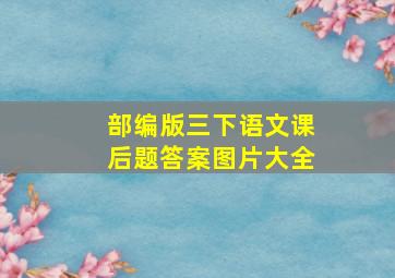 部编版三下语文课后题答案图片大全