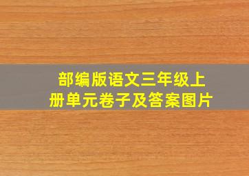 部编版语文三年级上册单元卷子及答案图片