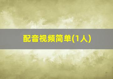 配音视频简单(1人)