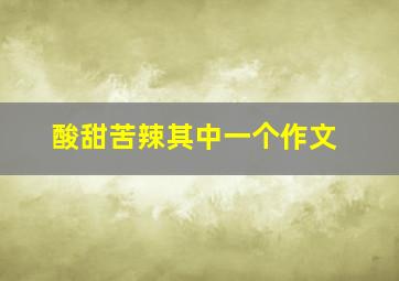 酸甜苦辣其中一个作文