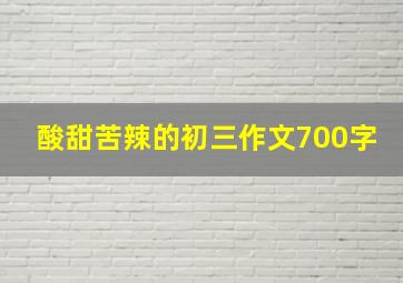 酸甜苦辣的初三作文700字