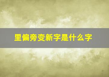 里偏旁变新字是什么字