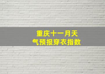 重庆十一月天气预报穿衣指数