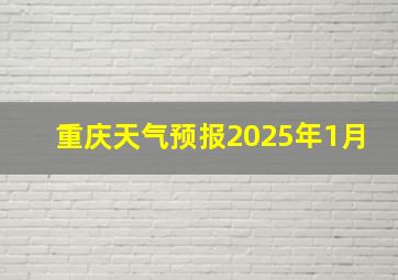 重庆天气预报2025年1月