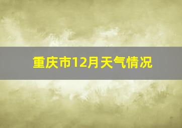 重庆市12月天气情况