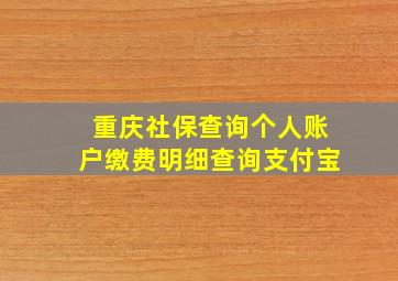 重庆社保查询个人账户缴费明细查询支付宝