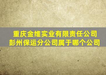 重庆金维实业有限责任公司彭州保运分公司属于哪个公司