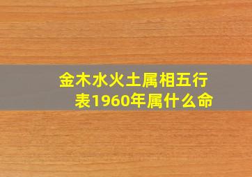 金木水火土属相五行表1960年属什么命