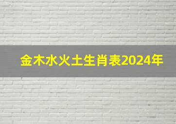 金木水火土生肖表2024年