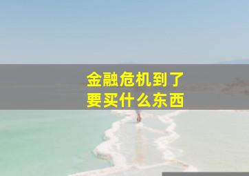 金融危机到了要买什么东西