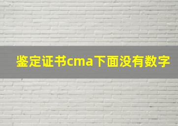 鉴定证书cma下面没有数字