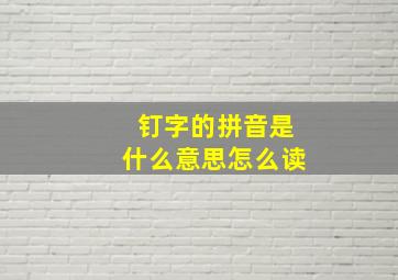 钉字的拼音是什么意思怎么读