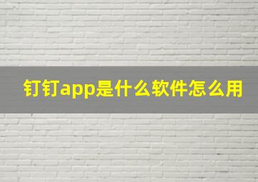 钉钉app是什么软件怎么用