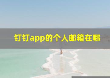 钉钉app的个人邮箱在哪