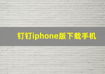 钉钉iphone版下载手机