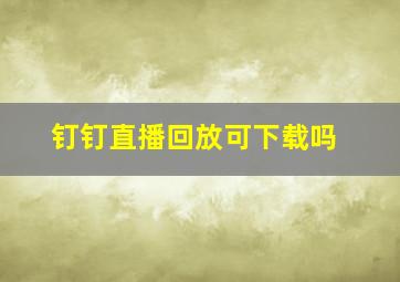 钉钉直播回放可下载吗