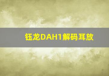 钰龙DAH1解码耳放