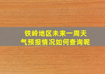 铁岭地区未来一周天气预报情况如何查询呢