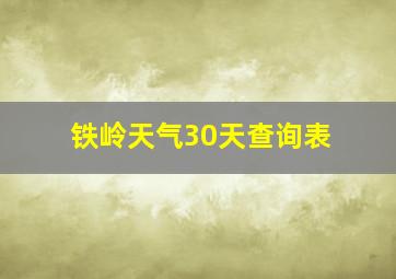 铁岭天气30天查询表