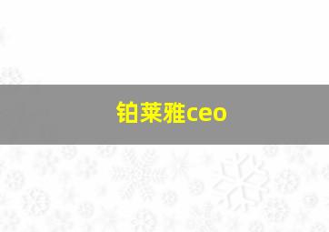 铂莱雅ceo