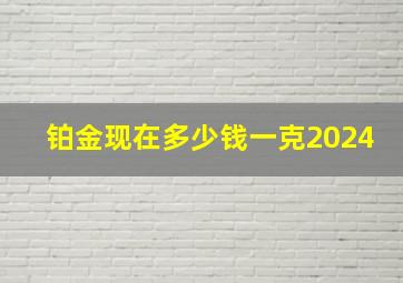 铂金现在多少钱一克2024