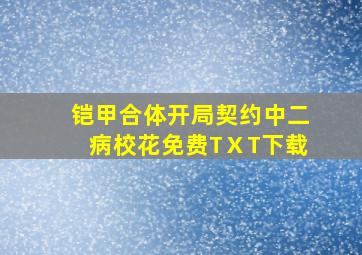 铠甲合体开局契约中二病校花免费TⅩT下载