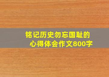 铭记历史勿忘国耻的心得体会作文800字