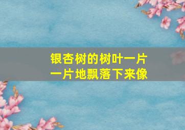 银杏树的树叶一片一片地飘落下来像