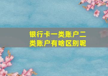 银行卡一类账户二类账户有啥区别呢