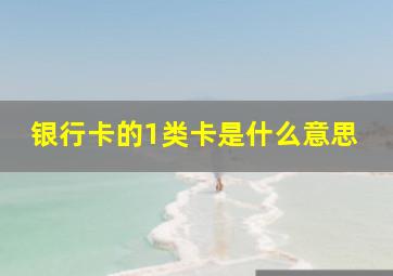 银行卡的1类卡是什么意思