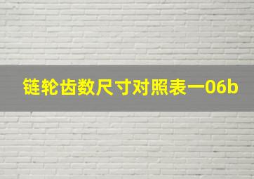 链轮齿数尺寸对照表一06b