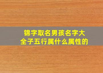 锦字取名男孩名字大全子五行属什么属性的