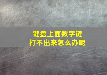 键盘上面数字键打不出来怎么办呢