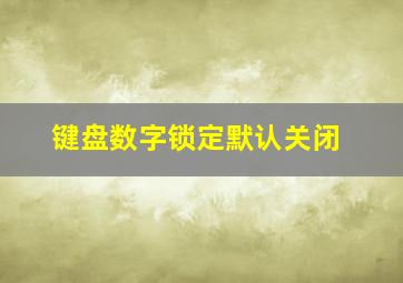 键盘数字锁定默认关闭