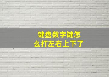 键盘数字键怎么打左右上下了