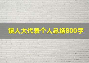 镇人大代表个人总结800字